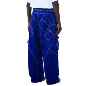 Marcelo Burlon Mens Logo-Embroidered Denim Soft Cargo‎ Trousers Sz Small 32x29
